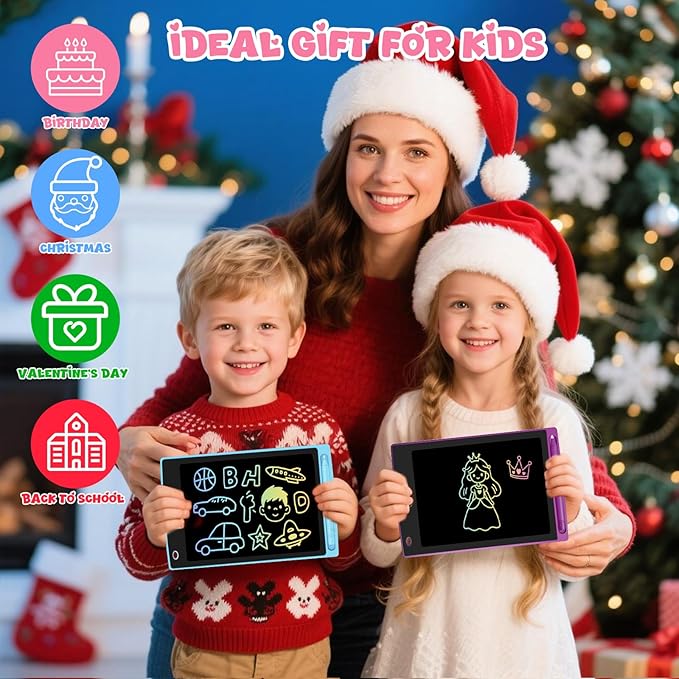 4 Pack LCD Writing Tablet for Kids, Erasable and Reusable Toddler Doodle Board in 8.5 inch, Ideal Educational Drawing Pad for Learning Toy for Ages 3-8 Gifts for Girls Boys