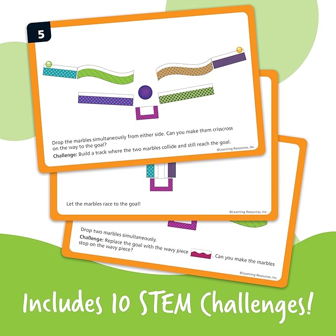 Learning Resources Tumble Trax Magnetic Marble Run, STEM Toy, 28 Piece Set, Ages 5+