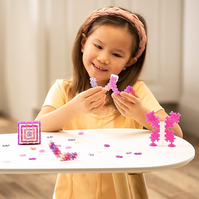 PLUS PLUS 70 Piece Interlocking Building Blocks for Kids, Open Ended Connecting Toys, STEM Bin Classroom Mini Manipulatives - Glitter Mix Play Tube