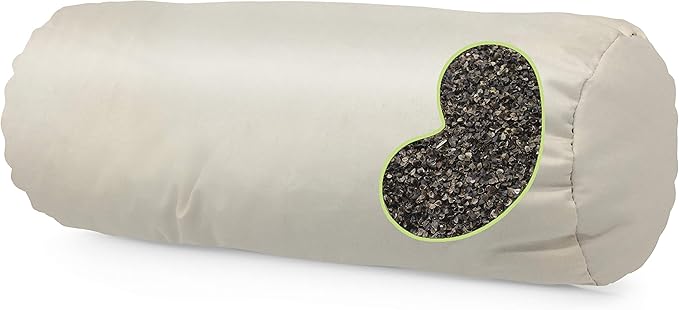 Bean Products Neck Roll Pillow for Deep Sleeping - Organic Buckwheat Filled Soft Neck Pillow with Organic Cotton Surface – Eco-Friendly, Breathable, and Durable Sleep Aid, Made in The USA, 4" x 12"