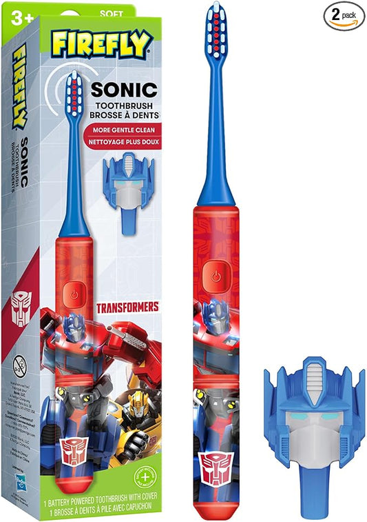 FIREFLY Transformers Sonic Toothbrush with 3D Cover, Soft, Ages 3+