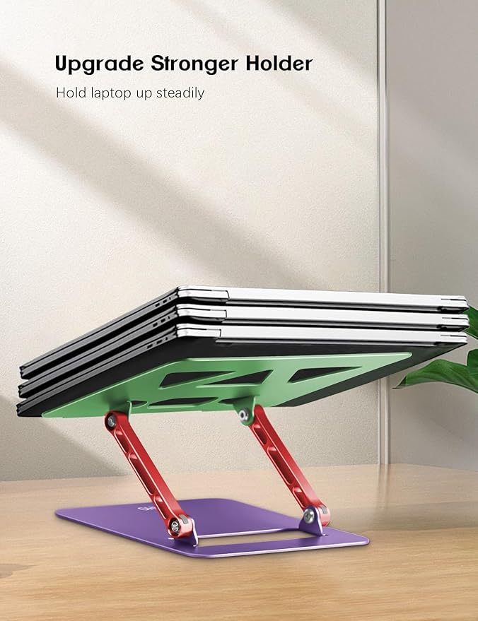 Laptop Stand for Desk－Adjustable Laptop Stand Holder －Foldable Notebook Computer Stands for MacBook Air Pro HP Lenovo Dell Samsung Chromebook, 10-15.6 inch, Mixed Color