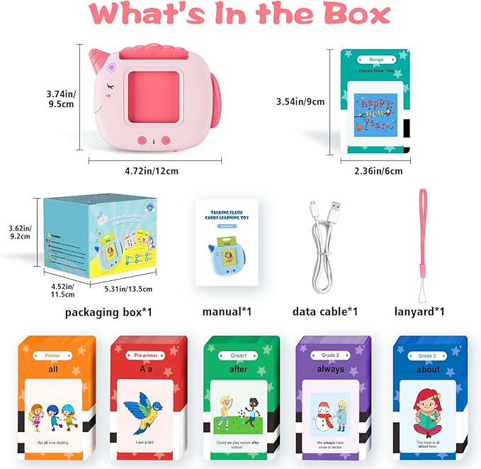 Talking Flash Cards Toddler Toys, 336 Words Speech Therapy Autism Interative Learning Toy, 220 Dolch Sight Words Pre-K to Grade 3/Feelings/Time/Songs Montessori Educational Toys Gifts for Kids Age 3-6