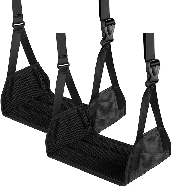 Tuygn 2-Pack Airplane Travel Footrest Hammock Perfect Airplane Foot Hammock for Aircraft Chairs Telecommute Conditions Thin Travel Stool for Office