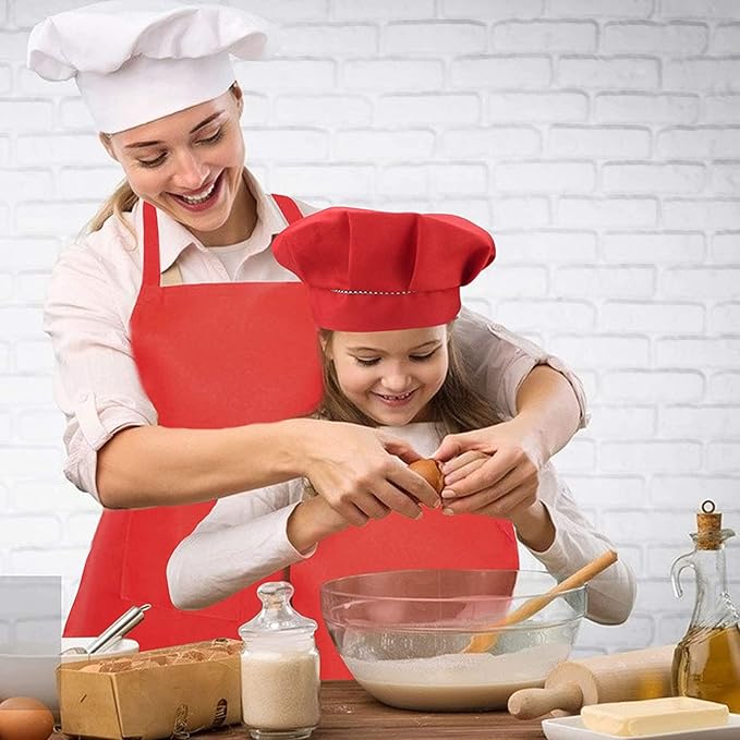 12Pcs Kids Chef Aprons Bulk, Child Aprons Art Aprons Set, Adjustable Children Chef Aprons with 2 Pockets for Boys Girls Cooking Painting, 12 Color(L for 7-13 Age)