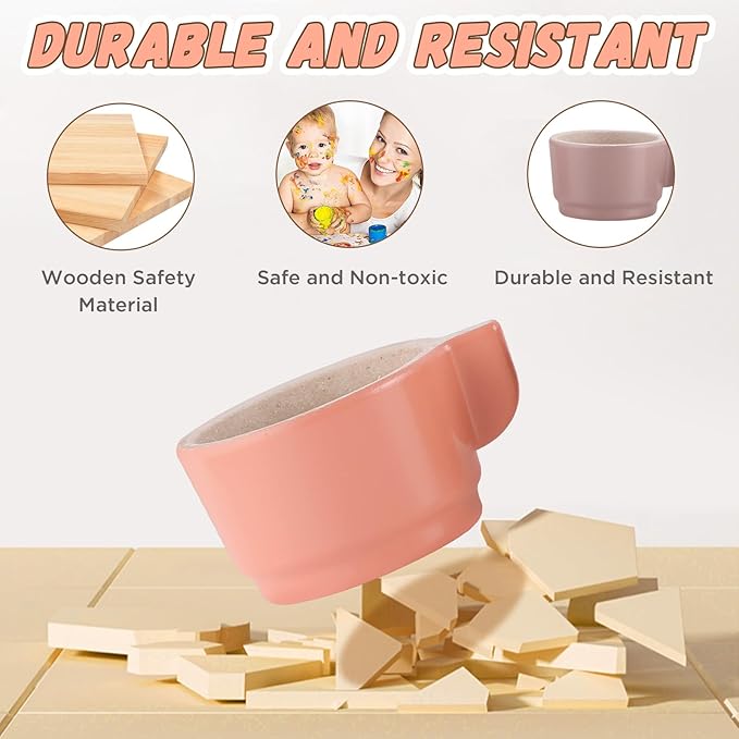 GAGAKU Wooden Dishes Kids Wooden Dishes for Play Kitchen Kids Play Dish Set Wood Plates Set for Toddler Montessori Wooden Kitchen Toys Accessories