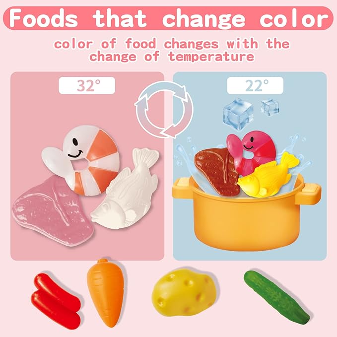 Kids Play Kitchen Toy Playset, Toddler Kitchen Toy Accessories Set w/Remote Control, Real Sounds & Light, Play Sink & Pretend Steam, Birthday for Boy Girl 3 4 5 6 7 8 Year Old