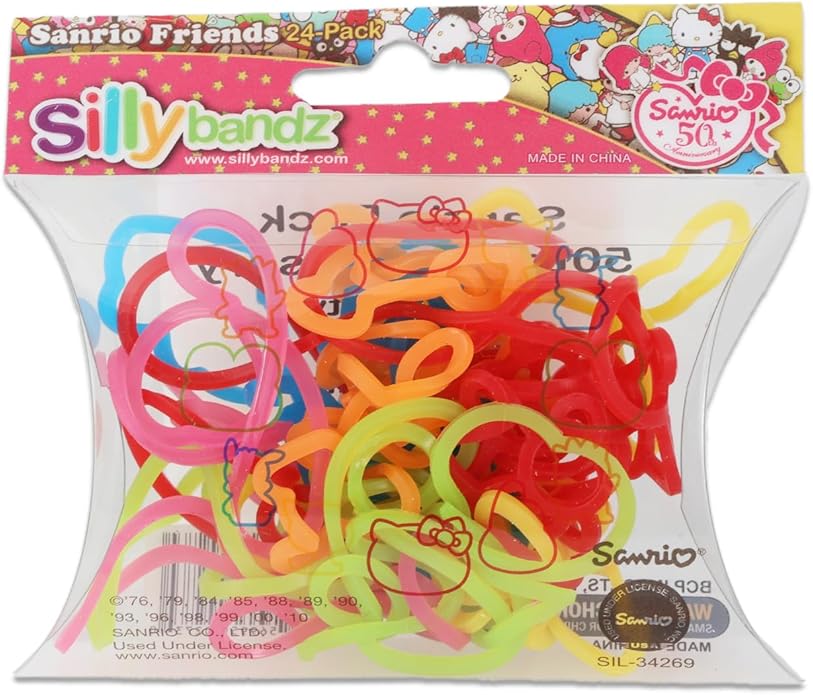 Hello Kitty Silly Bandz Pack - 48 Pc Silly Bandz Bundle with Character Bracelets Featuring Hello Kitty, Keroppi, My Melody, More Plus Stickers | Hello Kitty Character Bracelets