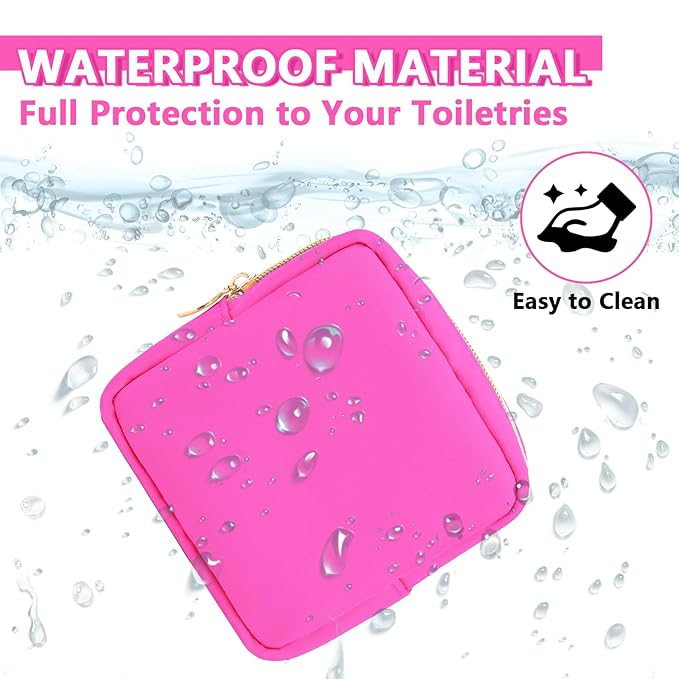 UIXIZQ Mini Makeup Pouch for Purse, Small Cosmetic Bag Pouch Nylon Travel Toiletry Organizers for Women Girls, Cute Zipper Pouch Coin Purse Preppy Storage Bag for School Work(Mini-Bubblegum)