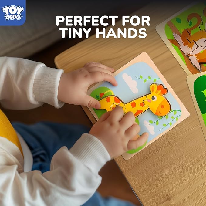 TOY Life Wooden Toddler Puzzles for 1-3, Montessori Toys for 1 2 3 Year Old, Animals Puzzles for Toddlers 2-4, Kids Wood Puzzle Educational Toy for Baby 12-19, Best Learning Toy Gifts for Boys Girls