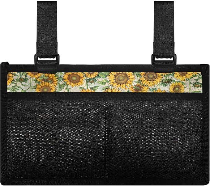 ZOUTAIRONG Cross Walker Accessories Bag with Cup Holder Wheelchair Side Bag Walker Carrier Bag & Case for Folding Walker Wheelchair Bags to Hang on Side Wheelchair Accessories Organizer Pouch