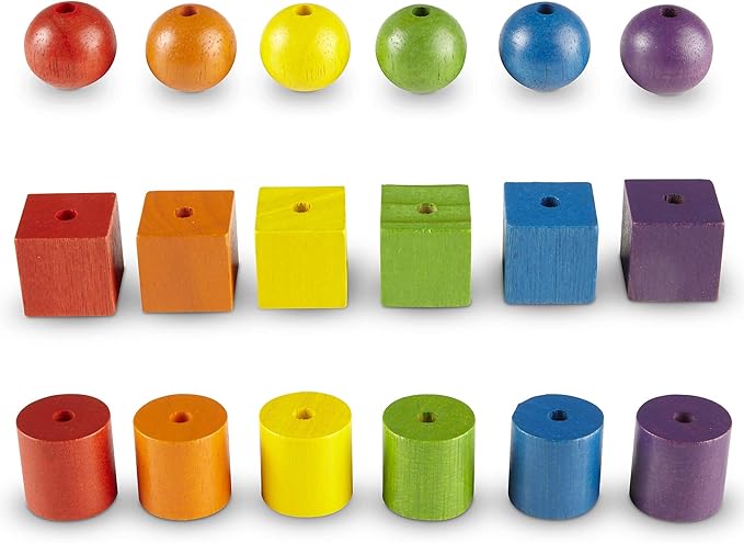 Learning Resources Beads in a Bucket, Set of 110, Ages 3+, Lacing Beads, Fine Motor Skills,Back to School Supplies,Teacher Supplies for Classroom