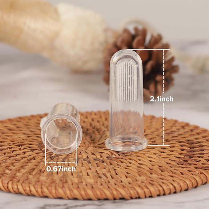 haakaa Silicone Baby Finger Toothbrush Set, Baby’s First Toothbrush with Case, Soft Bristle Toothbrush for Infant Oral Care, 3 Months +