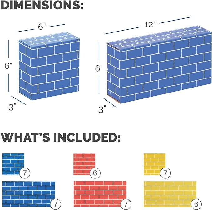 Bankers Box at Play Cardboard Building Blocks, 40 Pack, Large and Medium Montessori Toy Blocks for Kids and Families