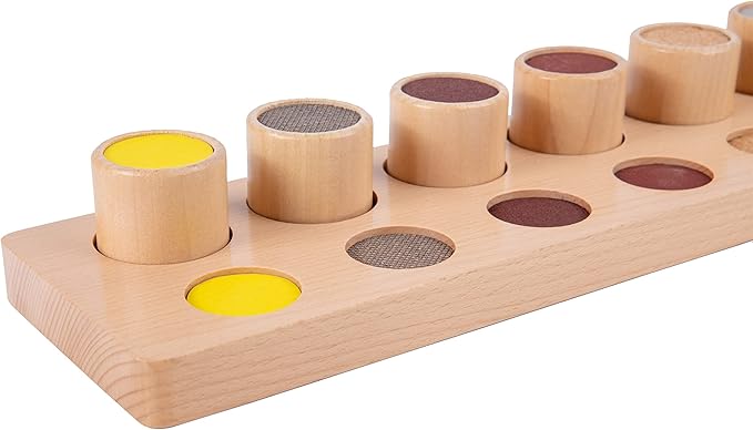 Montessori Sensory Toys for Babies 6-12 Months Wooden Touch & Match Board, Sensory Games for Kids 2 3 4 Years - Learning Different Materials Touch Feel,Montessori Kids Sensory Homeschool Supplies