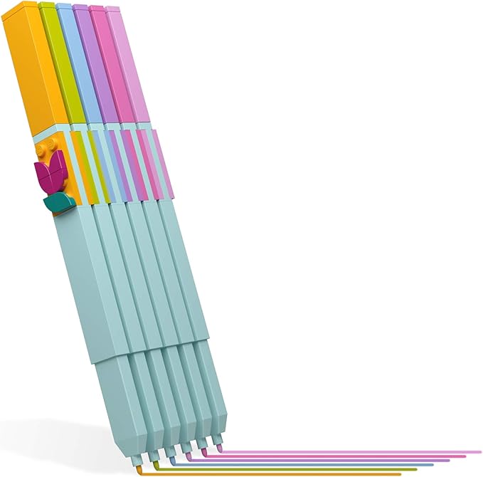 Lego DOTS 6 Pack Marker Set, DIY Craft Kit for Kids, Makes a Great Birthday Gift for Kids who Love Creative Toys and Homemade Craft Sets