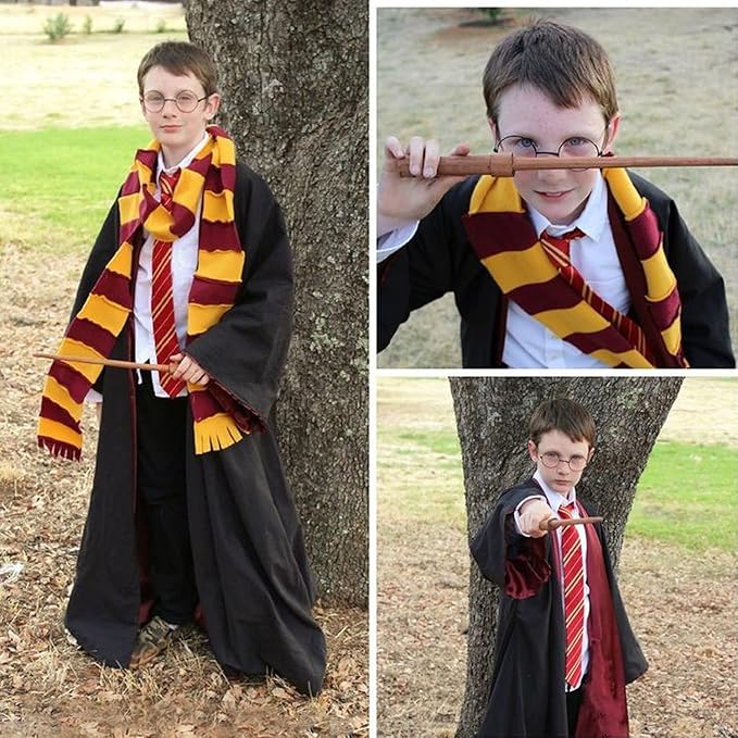 7 Pcs Wizard Glasses Tie and Necklace Set for Halloween Cosplay