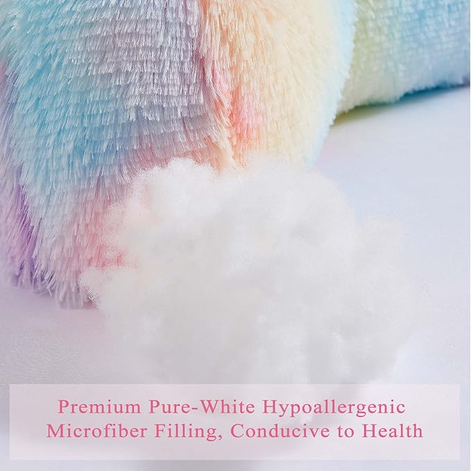 Faux Fur Backrest Pillow for Kids, Teen Reading Pillow with Arms, Fluffy Back Support Pillow for Sitting Up in Bed/Couch, Bed Wedge Pillow for Girls, Reading & Bed Rest Pillows (Pink)