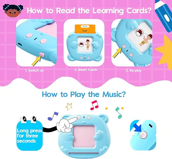 BELLOCHIDDO Talking Flash Cards with 510 Sight Words - Montessori Toys, Sensory Toys for Autistic Children, Toddler Toys, Kids Toys Age 1 2 3 4 5 Years Old Boys & Girls, Speech Therapy Toys