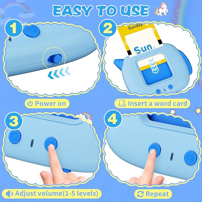 Talking Flash Cards Toddler Toys, 336 Words Speech Therapy Autism Interative Learning Toy, 220 Dolch Sight Words Pre-K to Grade 3/Feelings/Time/Songs Montessori Educational Toys Gifts for Kids Age 3-6