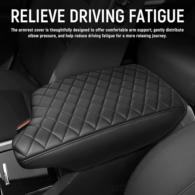 Bercicci Center Console Armrest Cover Compatible with Honda 2013-2017 Accord (Include Hybrid) Accessories Leather Material Center Console Liner Protection