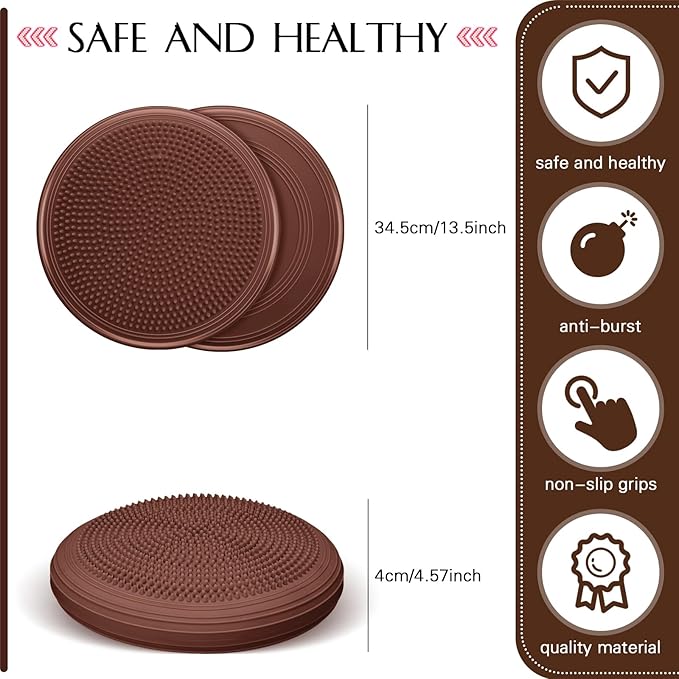 Libima 4 Pcs Wiggle Seat Inflated Wobble Cushion for Sensory Kid 13 Inches Balance Disc Flexible Seating for Classroom Sensory Pad for Chair Wiggle Cushion