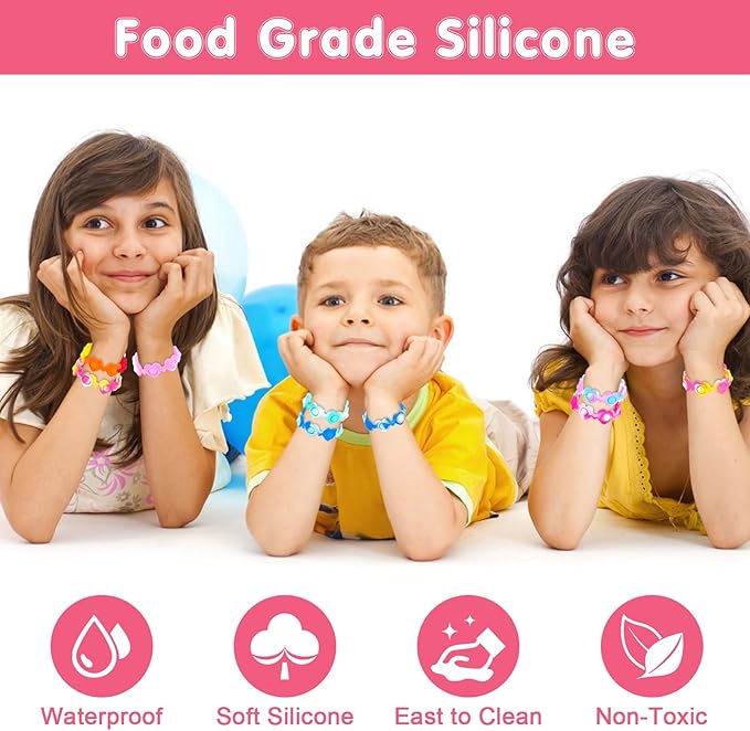 24 PCS Heart Pop Bracelets Its Valentines Day Gifts for Kids Valentine Day Party Favors Kids Fidget Toys Bulk Fidgets for Classroom Prizes Birthday Goodie Bag Stuffers Sensory Toys Pack for Girls Boys