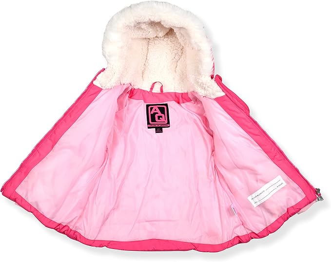 Arctic Quest Little Girls Bib Snow Pants and Ski Jacket Water-Resistant Snowsuit For Kids Winter Jacket For Girls