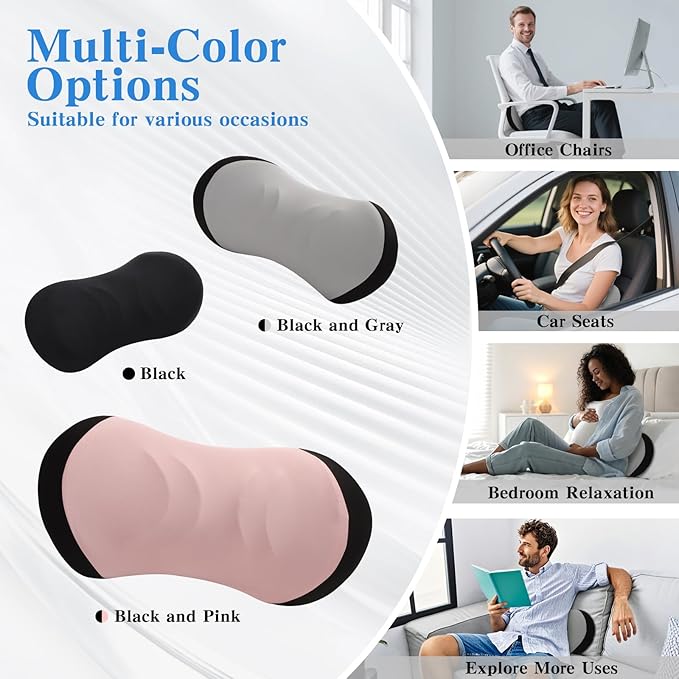 Lumbar Support Pillow for Office Chair - Lumbar Pillow for Car - Ergonomic Lumbar Support Pillow for Car Back Support Cushion