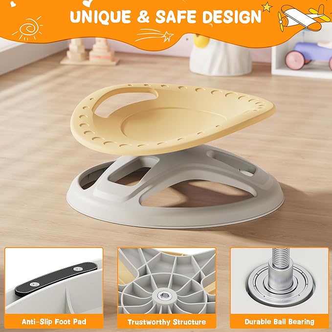 Brelley Sensory Spinning Chair for Kids, Autistic Kids Swivel Chair, Sensory Activity Toy for Toddlers, Physical Coordination Training Indoor & Outdoor Autism Sensory Products