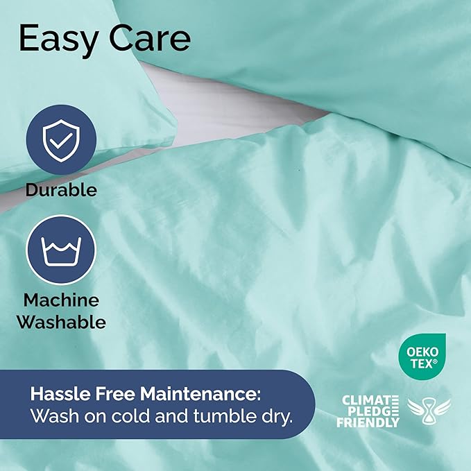 Duvet Cover Twin/Twin XL Size Set - Extra Soft Duvet Cover 68 x 90 with 1 Pillow Sham - Hotel Luxury, Easy Care and Fade Free w/ Zipper Closures & Ties - Comfy, Cozy Breathable Bedding Set (Spa Blue)