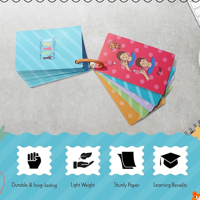 ASL First Word Flash Cards, American Sign Language Flashcards for Toddlers and Beginners, Sign Language Gifts for Kids, Talking Hand Pre-Learning Material for Communication