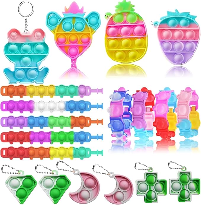 129 Pack Party Favors for Kids 4-8 8-12, Fidget Toys, Treasure Box Toys, Classroom Prizes, Birthday Party, Pinata Filler Goodie Bag Stuffers, Treasure Chest, Prize Box Toys, Carnival Prizes