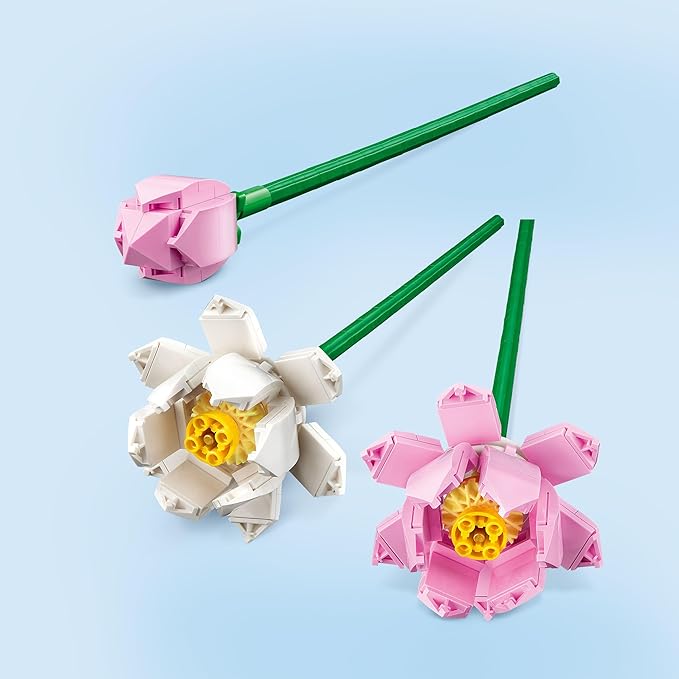 LEGO Lotus Flower - Building Toy for Kids, Girls & Boys, Ages 8+ - Artificial Lotus for Home Decor & Display - Gift for Valentines Day for Her & Him - 40647