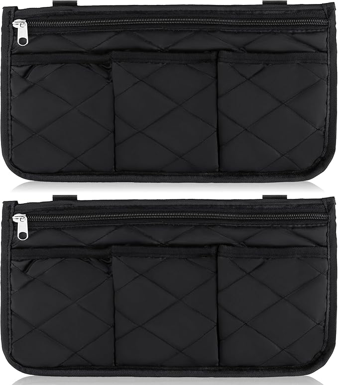 Noverlife 2 Packs Wheelchair Side Bag, Black Walker Bag w/Cup Holder Waterproof Wheelchair Armrest Pouch, Side Storage Pouch Organizer Bag Wheelchair Pouch Side Pocket for Most Seniors Wheelchairs