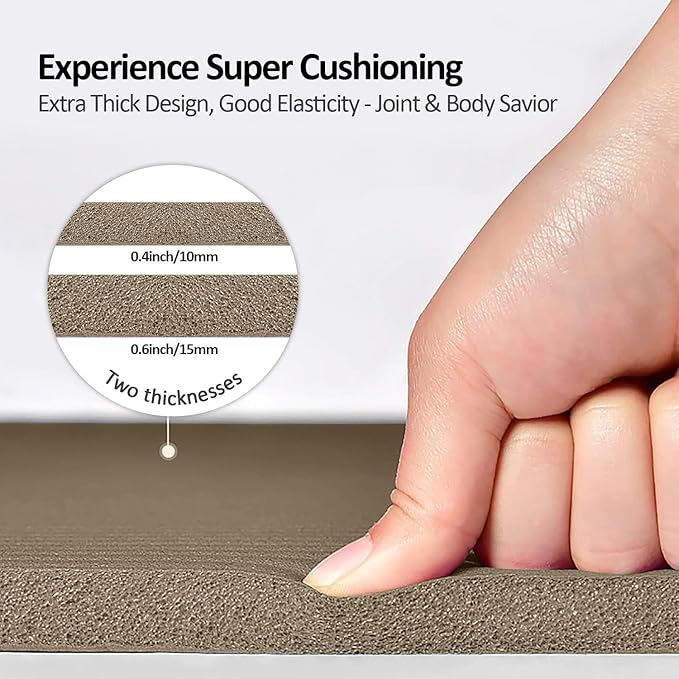 Yoga Mat Non Slip NBR Extra Thick Yoga Mat, 72"L x 32"/24"W x 0.6"/0.4"TH (185cm x 80cm/61cm x 15mm/10mm), Anti-Tear Exercise Mat with Carrying Strap and Bag, Workout Mats for Yoga, Pilates