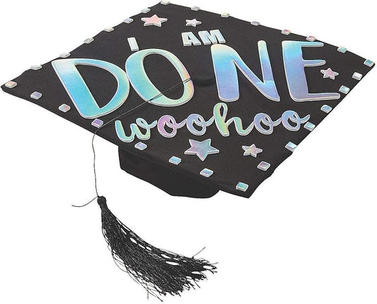 Fun Express - Iridescent Mortarboard Decorating Kit for Graduation - Stationery - Stickers - Stickers - Sheets - Graduation - 8 Pieces