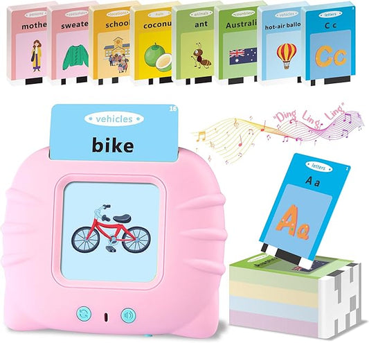 Sensory Toys Montessori Toys for 2 3 4 5 6 Year Old Speech Therapy Materials Autism Toys 192 Cards 384 Sides ABC 123 Sight Words Toddler Toys Educational Learning Toys Talking Flash Cards Girls Gift