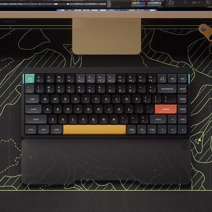 NuPhy Air75 V2 Portable 75% Low Profile Keyboard,84 keys RGB Backlight Wireless Mechanical Keyboard,Supports Bluetooth/2.4G/USB-C,Compatible with Windows/Mac OS/Linux Systems-Black Gateron Moss Switch