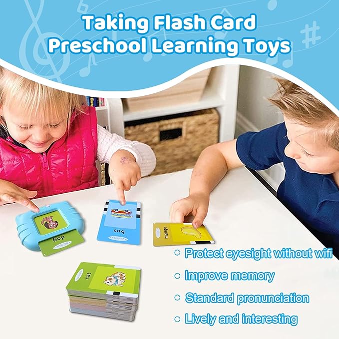 Talking Flash Cards for Todders,Christmas Birthday Gifts for Age 1 2 3 4 5 Years Old.Montessori Toys,Autism Sensory Toys,Speech Therapy Learning Educational Toys with 224 Sight Words-Blue
