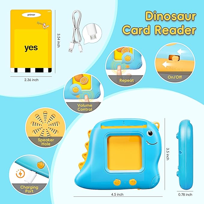 Talking Flash Cards for Toddlers, 540 Sight Words Flash Cards Speech Therapy Toys - Learning Educational Gifts for Age 1 2 3 4 5 6 Years Old Boys and Girls(540 Sight Words_Blue)