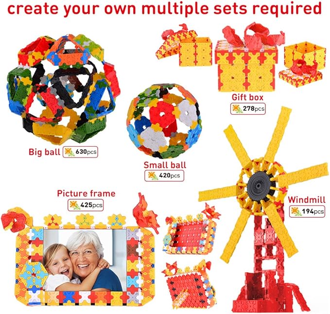 WEofferwhatYOUwant Educational Building Set Construction Truck - STEM 3D Puzzle with 743 Flatblocks. Creates Unique Brick Designs (Figures Level 6)