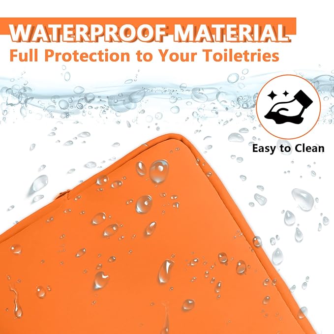 UIXIZQ Large Makeup Bag Pouch,Nylon Women Travel Toiletry Storage Bag Preppy Cosmetic Bag for Girls,Big Makeup Organizer Bag Cute Zipper Pouch Skincare Bag for Sport Work Gift(Large-Peach)