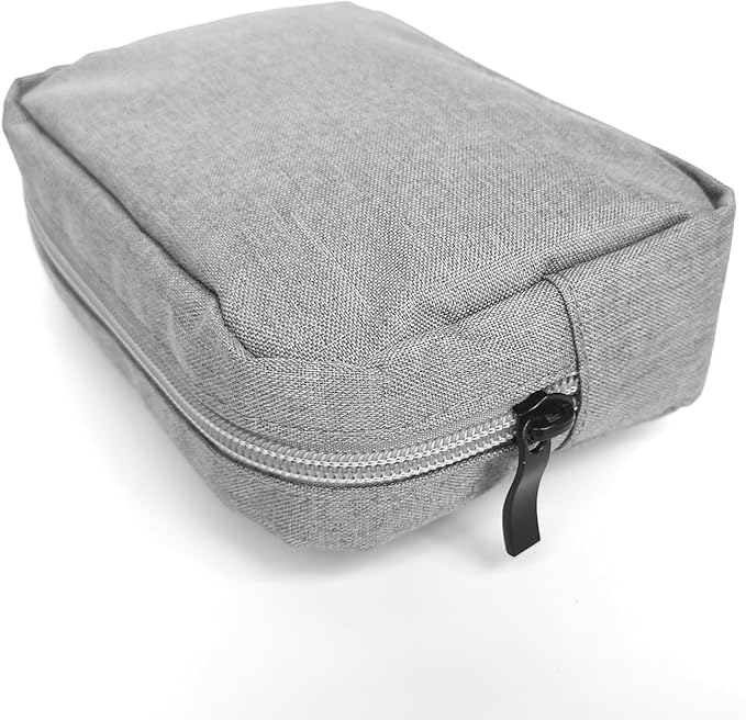 HSYAMY Small Cosmetic Bag for Women, 2 Pack Travel Makeup Bag, Portable Zipper Nylon Storage Pouch Mini Organizer Toiletry Bag for Girl, Grey