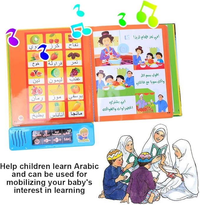 Tnfeeon Arabic Learning Machine, Baby Electronic Learning Book Early Childhood Education Learning Toys Birthday/Xmas Kids(1502A)