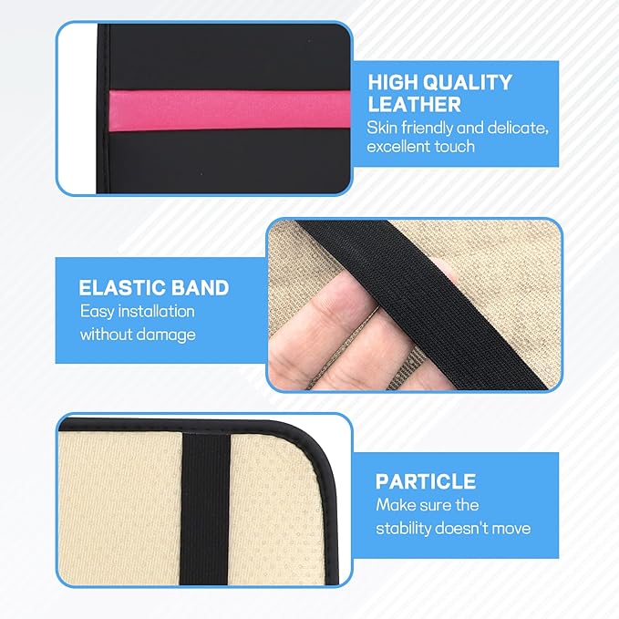 wuyaoyao Car Center Console Cover, 12.6"×7.87" PU Leather Armrest Cover for Cars, Stylish Auto Armrest Cushion Pad, Waterproof Vehicle Arm Rest Protector, Interior Car Accessories (Black+Purple)