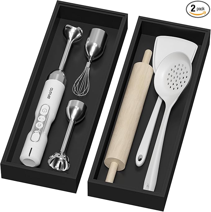 Lixple Bamboo Drawer Organizer, Extra Large Silverware Organizer for Kitchen Drawer, Stackable Utensil Organizer, 2 Pcs Toilet Tank Topper Tray, Wooden Toilet Paper Basket (Black, 17 X 6 X 2 Inch)