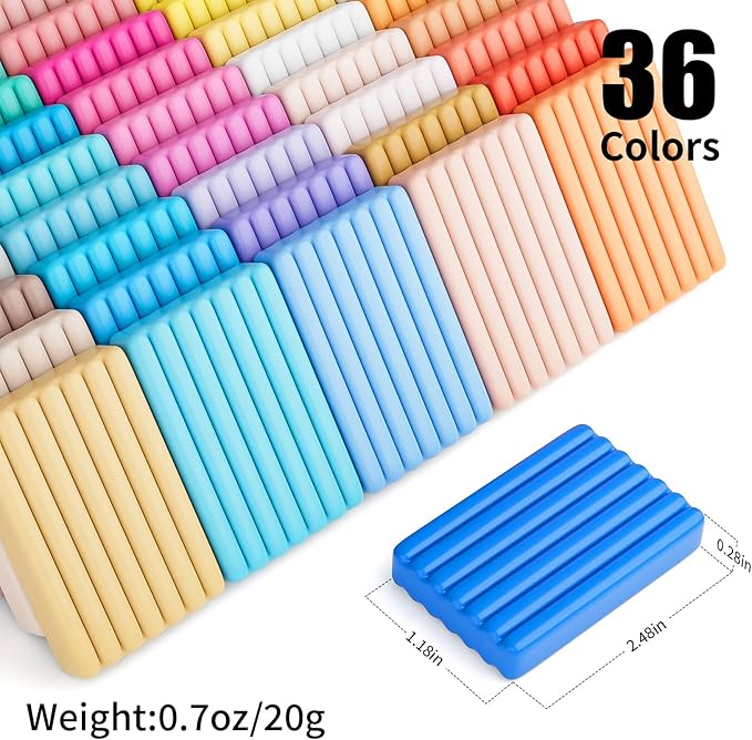 Aestd-ST Polymer Clay 36 Colors, Modeling Clay for Kids, Non-Sticky Oven Bake Clay with Sculpting Tools and Accessories, Holiday Halloween Christmas Gift for Children and Artists.