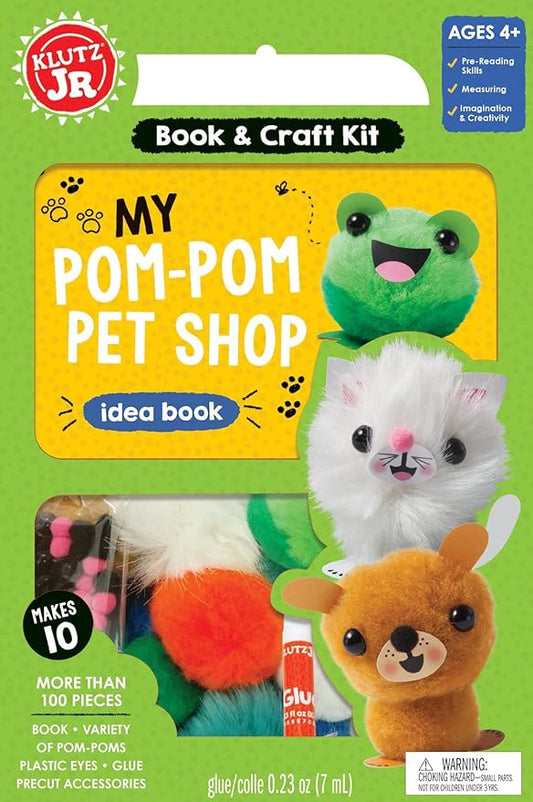 KLUTZ My Pom-Pom Pet Shop Craft Kit , Green Medium
