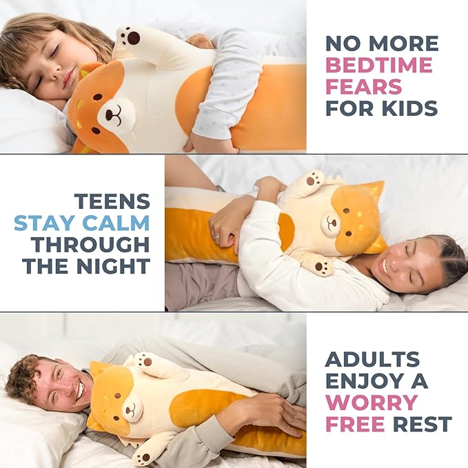 Fox Plush Body Pillow for Kids | Long Stuffed Animal Cuddle Pillow | Soft, Cute Hugging Toy | Plushie Gift for Girls & Boys | Long Plush Body Pillow for Sleep & Comfort | Large, 47 Inches